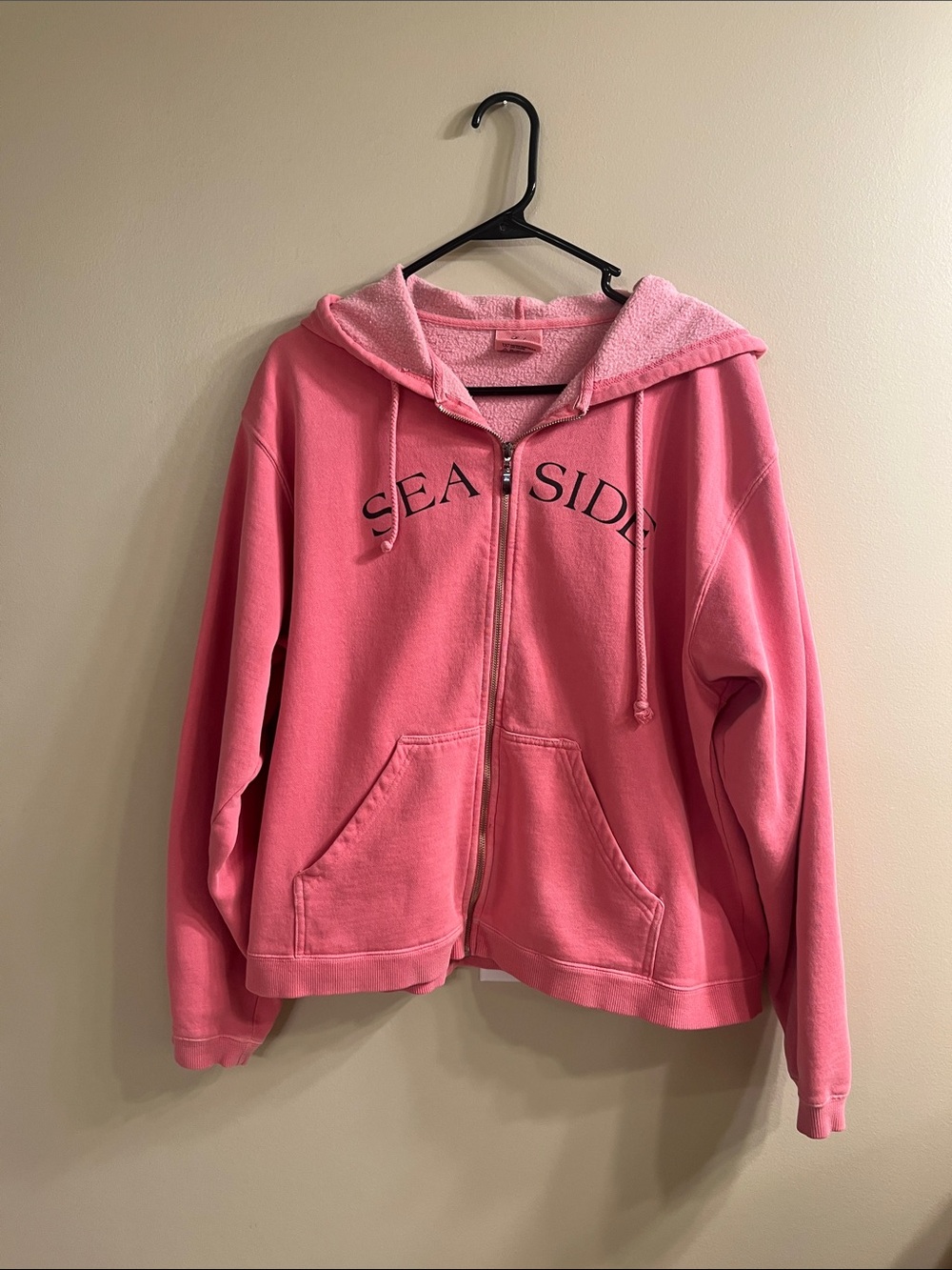 Vintage original SEA SIDE Pink Zip Hoodie